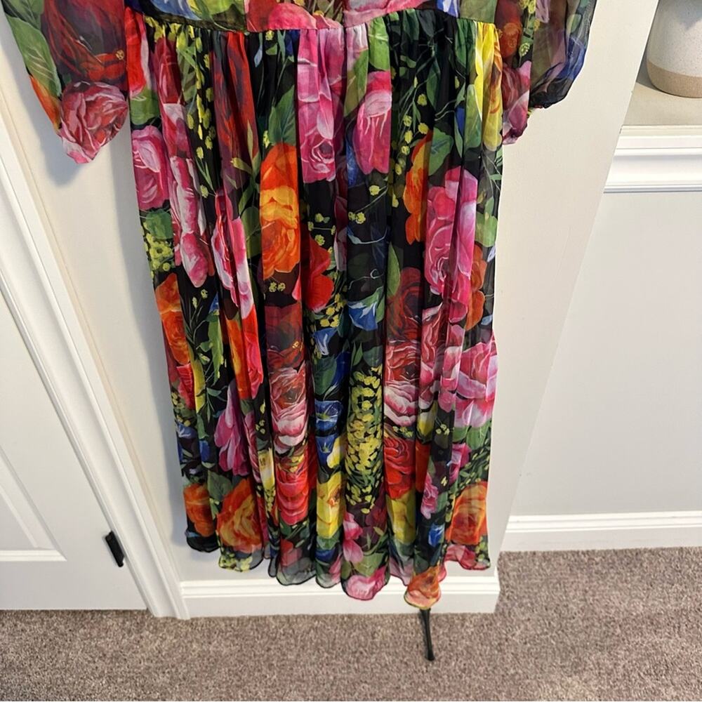 Multicolored Floral Organza Maxi Dress XS/S - Picture 8 of 11